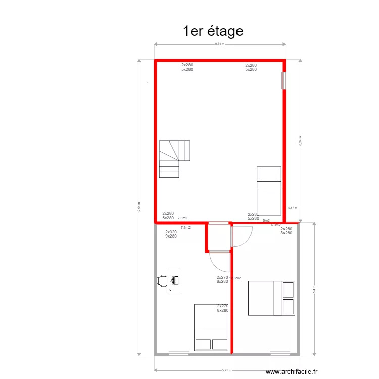 metrage 1er etage. Plan de metrage 1er etage. Plan de