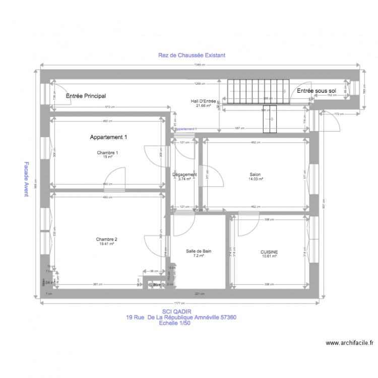 SCI QADIR collectif rez de chaussée existant. Plan de 0 pièce et 0 m2