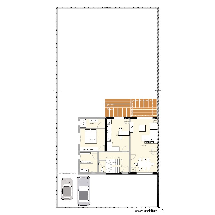 RDC propose 2. Plan de 6 pièces et 75 m2