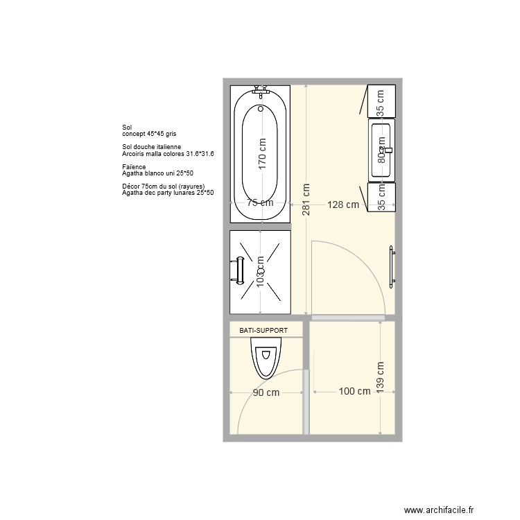 SDB LUTINS. Plan de 0 pièce et 0 m2