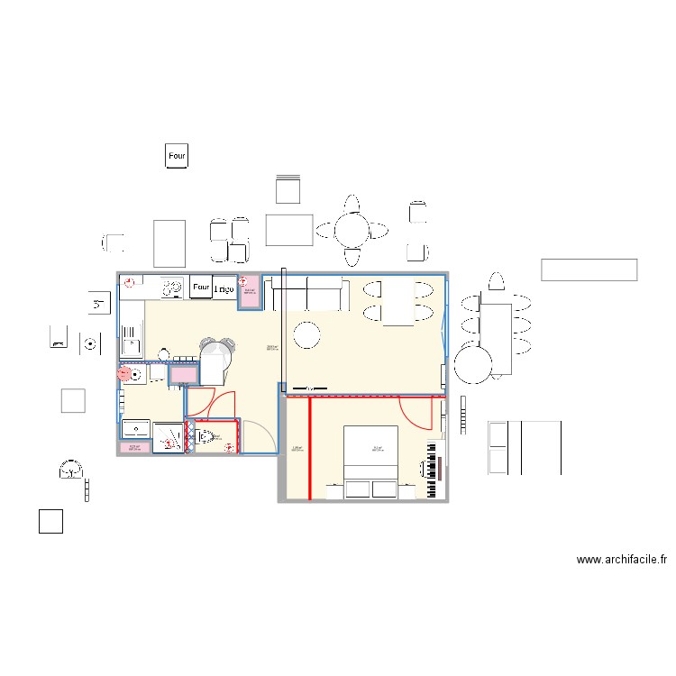 Saint-François_V Bis_Meublé 4_20220910. Plan de 8 pièces et 42 m2