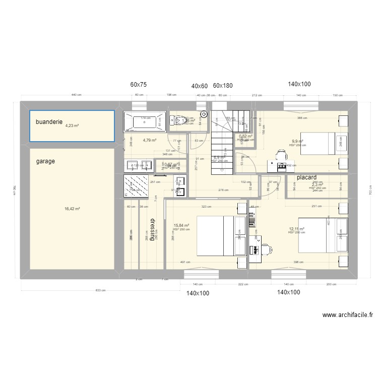 casa trets etage v6 final final. Plan de 0 pièce et 0 m2