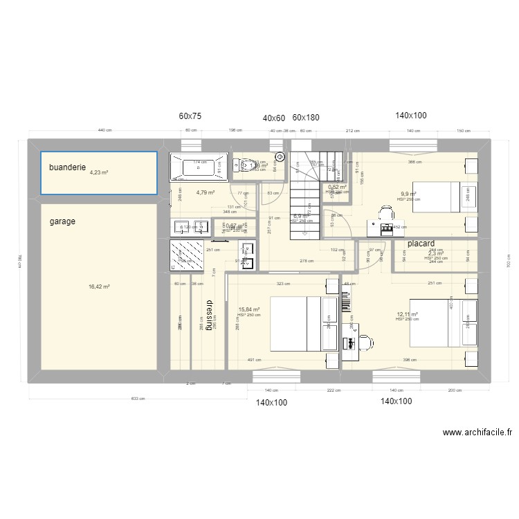 casa trets etage v6 final final. Plan de 11 pièces et 75 m2