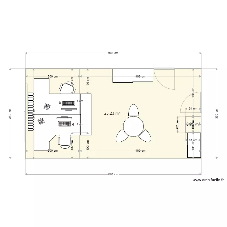 Bureau pharmacien SME Hyp 2. Plan de 