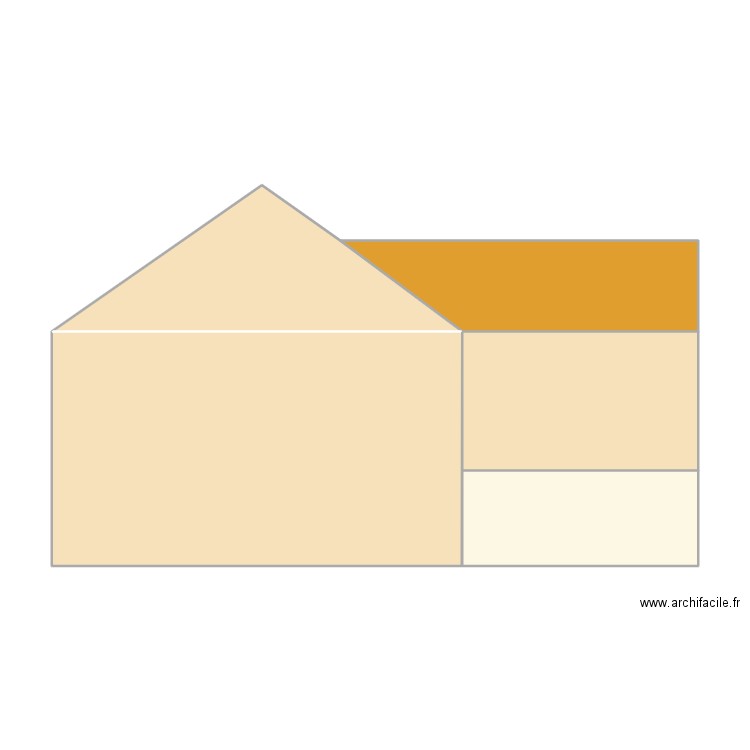 coupe façade ouest. Plan de 5 pièces et 78 m2