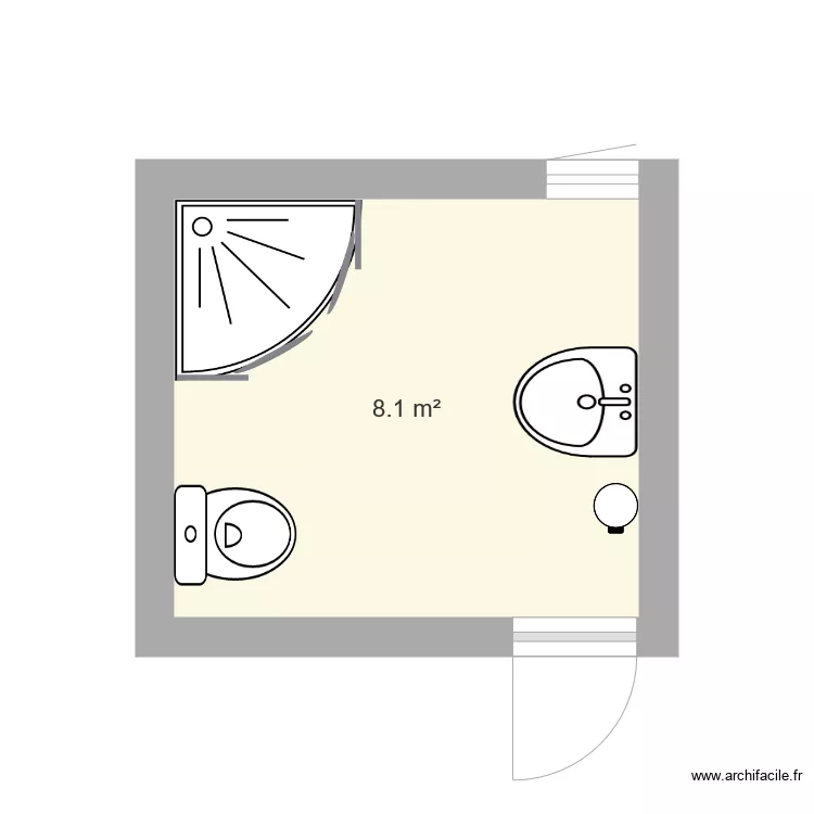 salle de bain. Plan de 