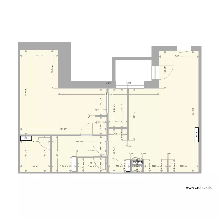 Appartement La Plagne plan origine. Plan de 