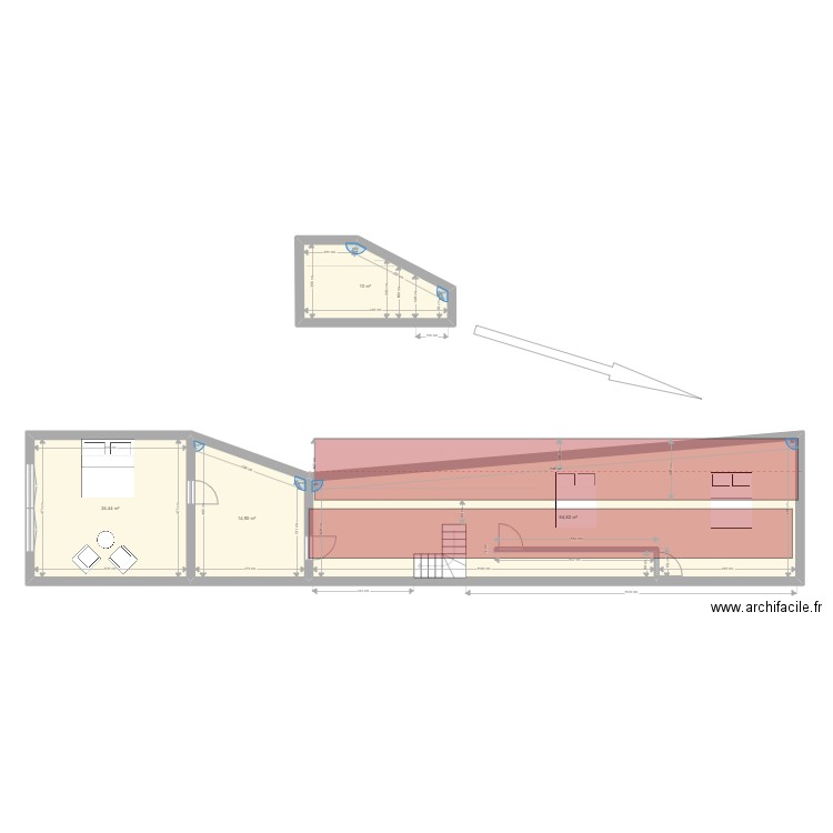 plan grenier. Plan de 4 pièces et 114 m2