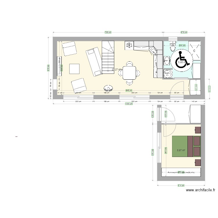 40 m2 étage extension. Plan de 0 pièce et 0 m2