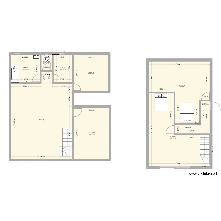 projet renovation tiutatéa. Plan de 9 pièces et 154 m2