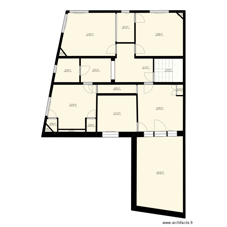 cadinot plan 2. Plan de 29 pièces et 273 m2