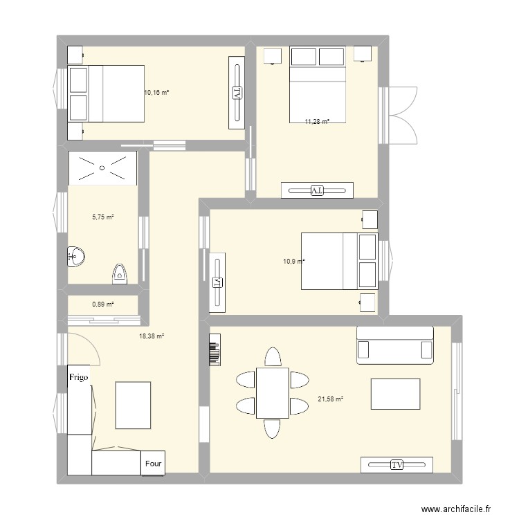 Maison blanche. Plan de 0 pièce et 0 m2