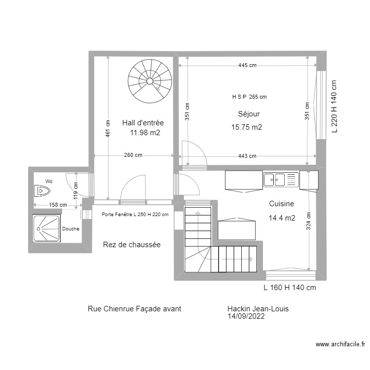 Appartement 40. Plan de 1 pièce et 16 m2