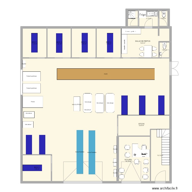 CAB GARAGE VERSION FULL KINE. Plan de 14 pièces et 237 m2