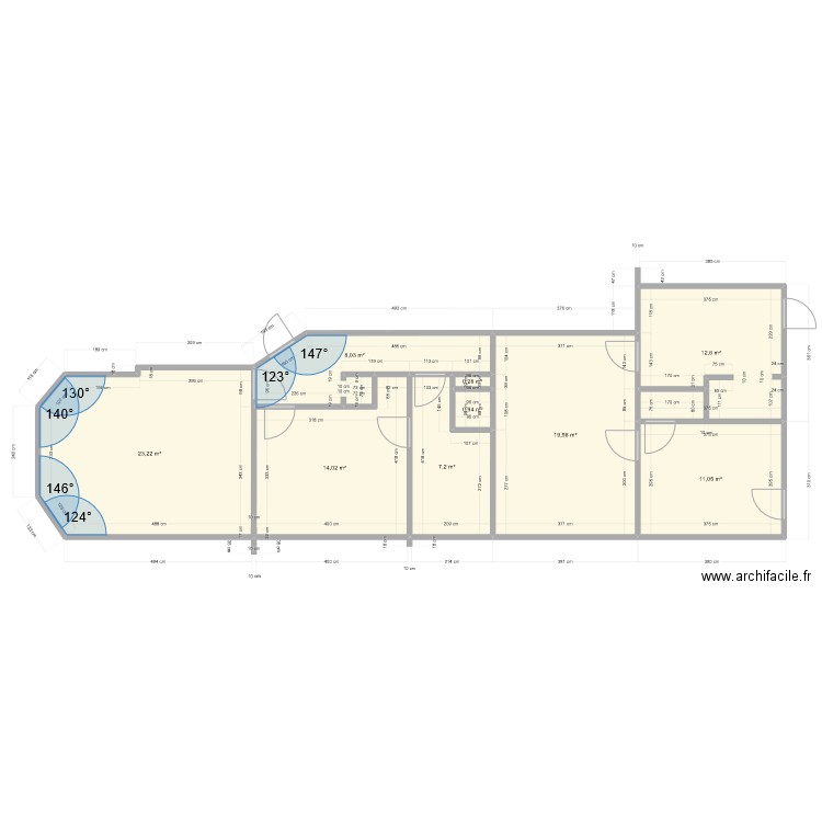 eberhart 2 chambre. Plan de 9 pièces et 97 m2