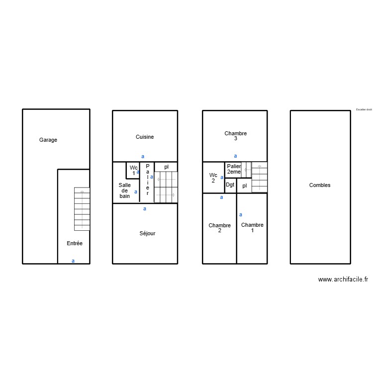 DOUARNENEZ GUILLOUX. Plan de 14 pièces et 77 m2