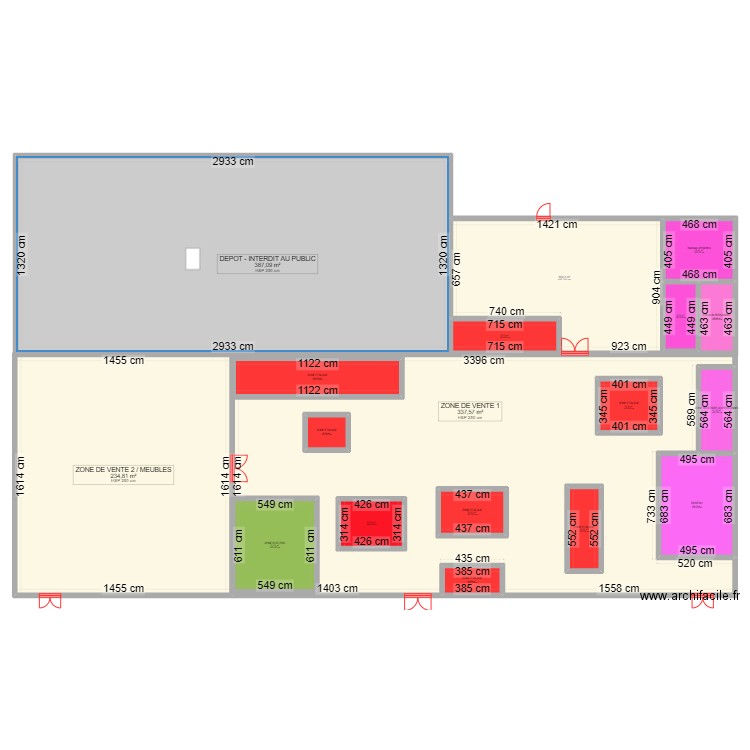 GRANVILLE DDTM. Plan de 18 pièces et 1443 m2
