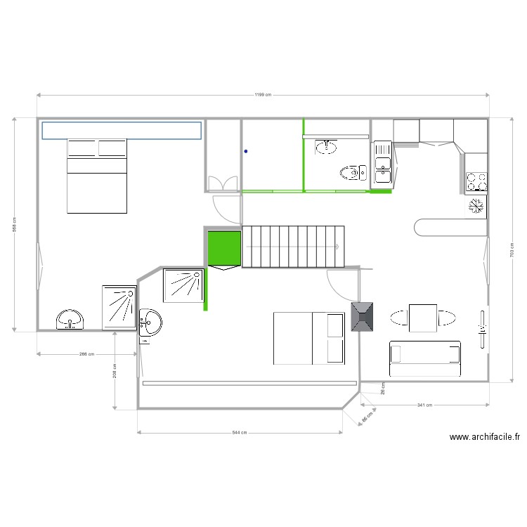 Madeleine 1er etage option 3. Plan de 0 pièce et 0 m2