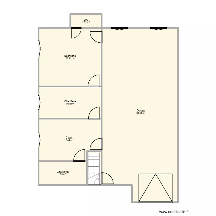 CRASSAT SOUS-SOL. Plan de 7 Pièces et 115 m² CRASSAT SOUS-SOL. Plan de 7 Pièces et 115 m²