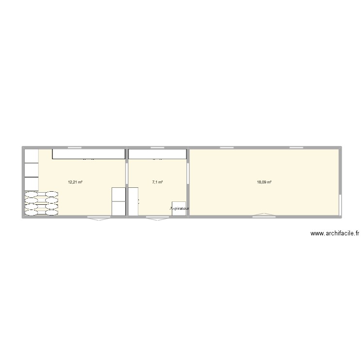 plan petite maison 2. Plan de 3 pièces et 37 m2