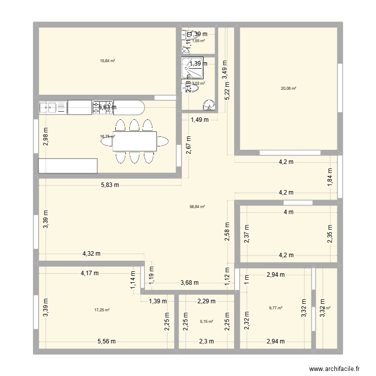 test. Plan de 10 pièces et 149 m2