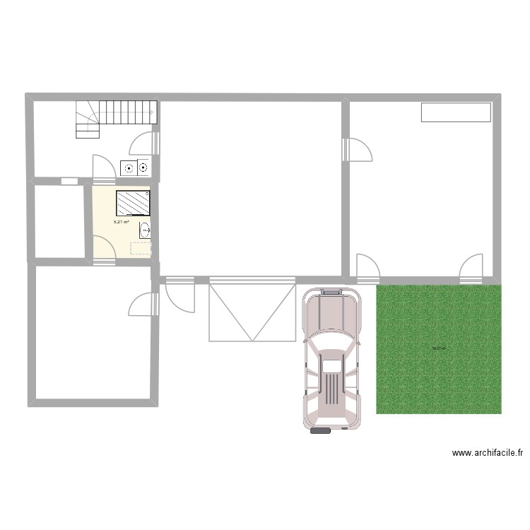 projet sous sol. Plan de 1 pièce et 5 m2