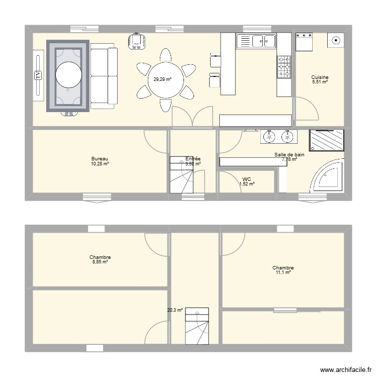 Maison. Plan de 0 pièce et 0 m2