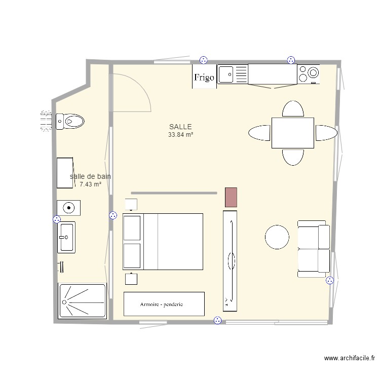 studio garconiere. Plan de 0 pièce et 0 m2