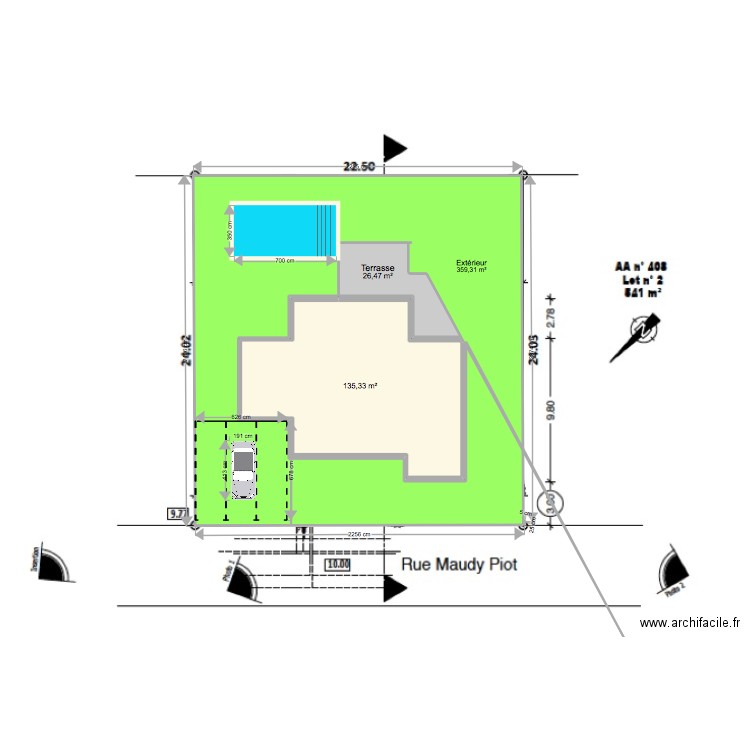 PLAN VERDURE. Plan de 3 pièces et 699 m2