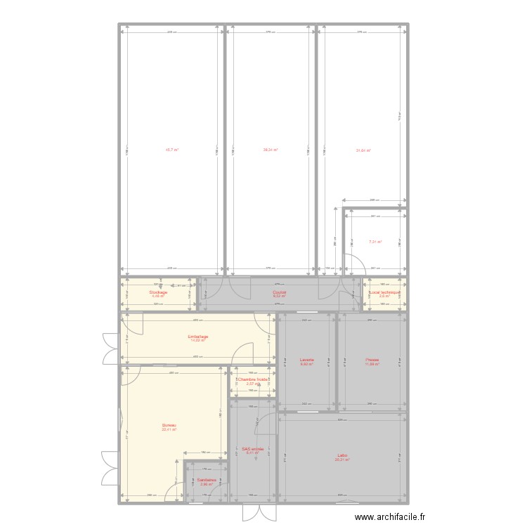 fromagerie sols. Plan de 15 pièces et 233 m2