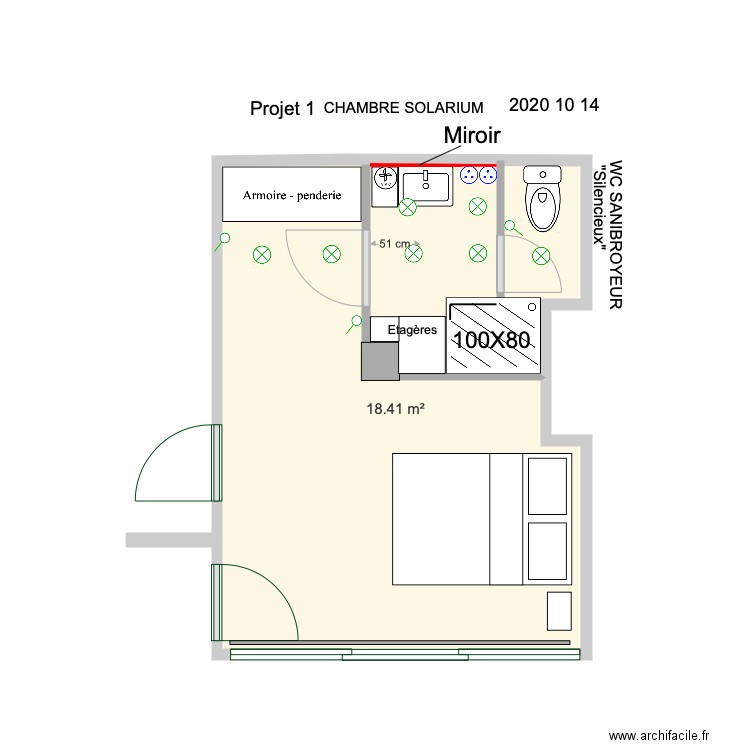 Projet Chambre Plan pour Mesures 2020 10. Plan de 0 pièce et 0 m2