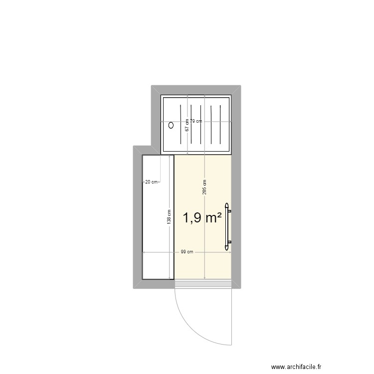 Sdd Dimock. Plan de 1 pièce et 2 m2