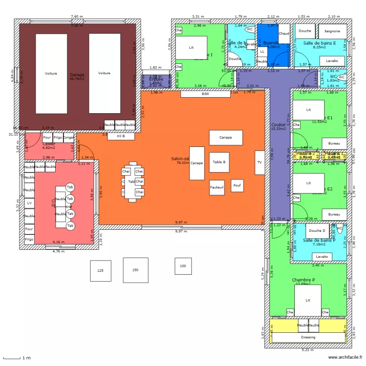 Maison 3. Plan de 