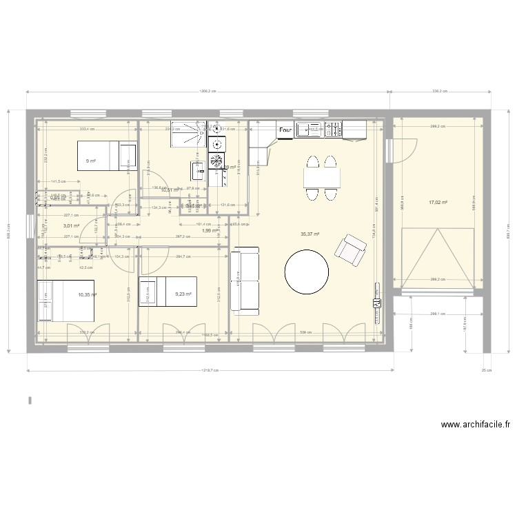 Perso 2. Plan de 11 pièces et 188 m2