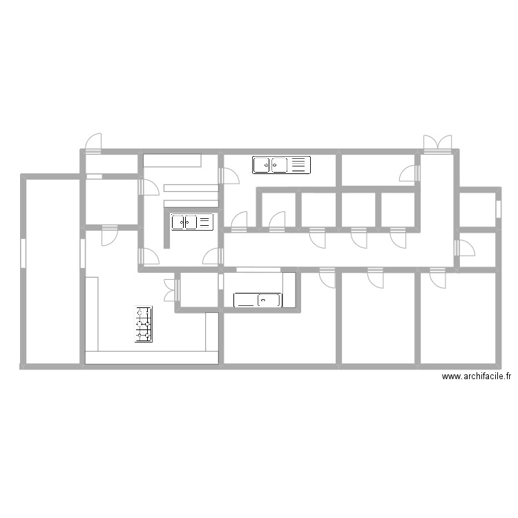 Cuisine A. Plan de 12 pièces et 145 m2