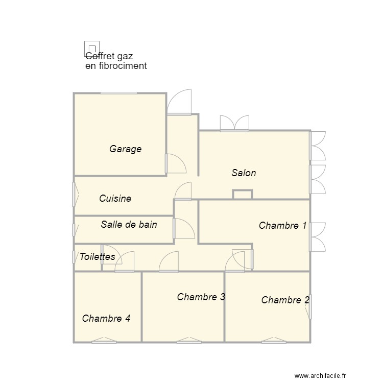 Croquis CLAUDE amiante. Plan de 10 pièces et 31 m2