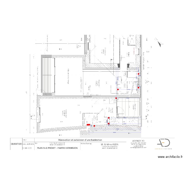 Plan Electrique  R+1 Klein. Plan de 0 pièce et 0 m2