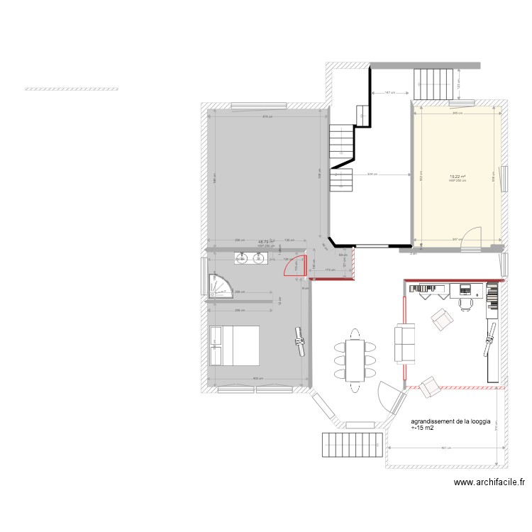 plan  1ere solution. Plan de 0 pièce et 0 m2