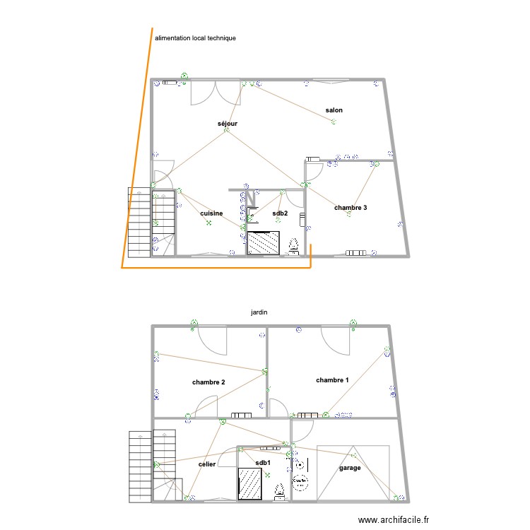 aderiva plan electrique. Plan de 10 pièces et 112 m2