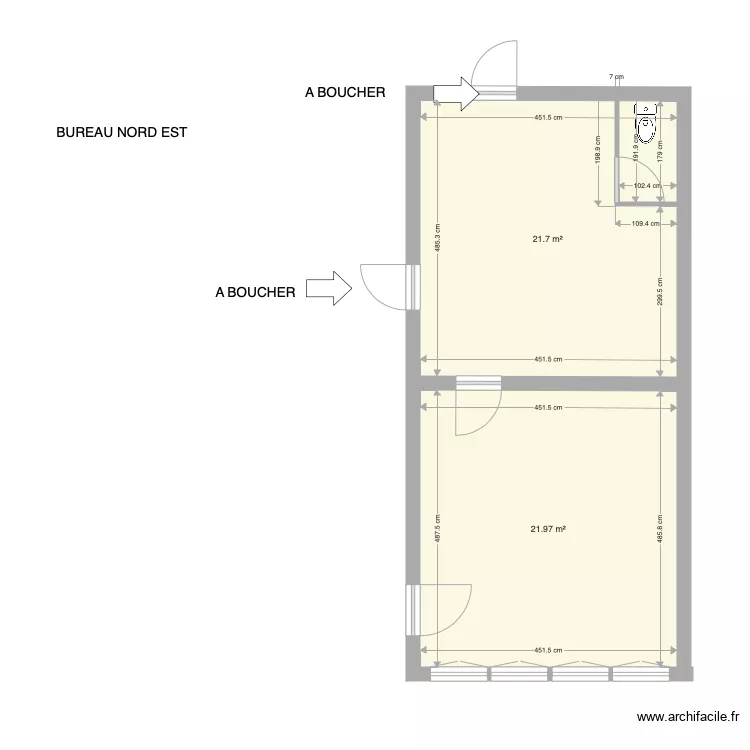 BUREAU NORD EST . Plan de 