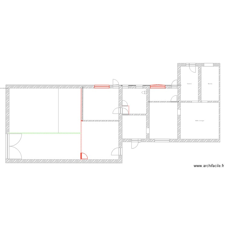 Maison et grange Peissant RDC modifications. Plan de 0 pièce et 0 m2
