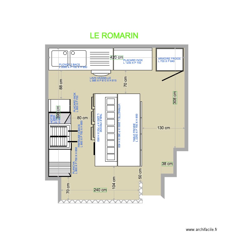 LE ROMARIN. Plan de 1 pièce et 18 m2