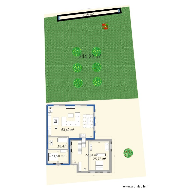 Plan de masse Courseulles 3. Plan de 6 pièces et 196 m2