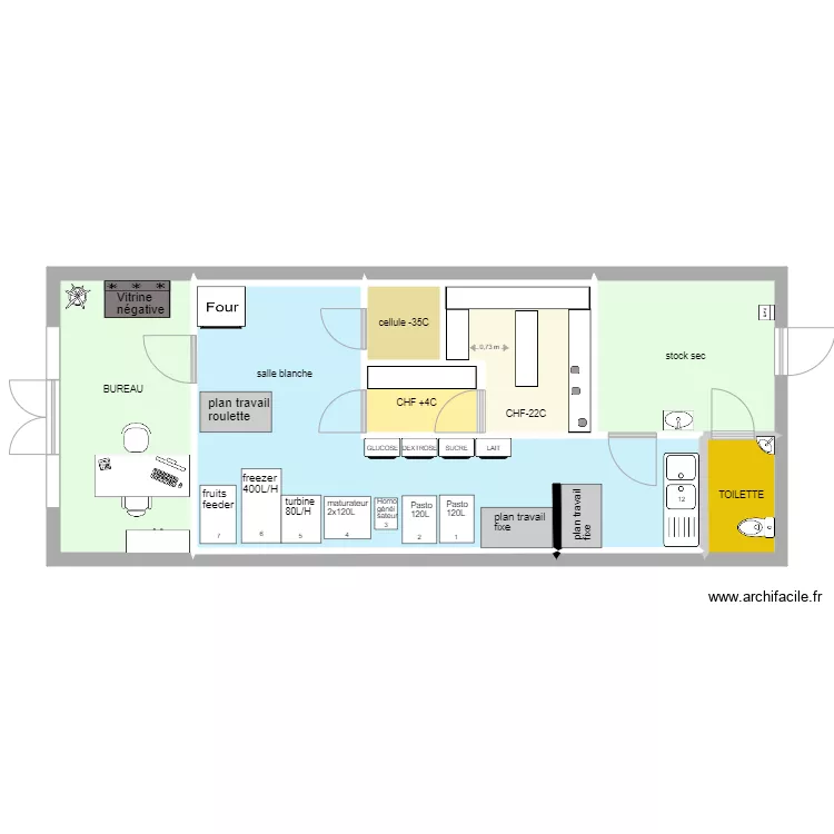 LOCAL FLEMING avec CHF  CELLULE. Plan de 