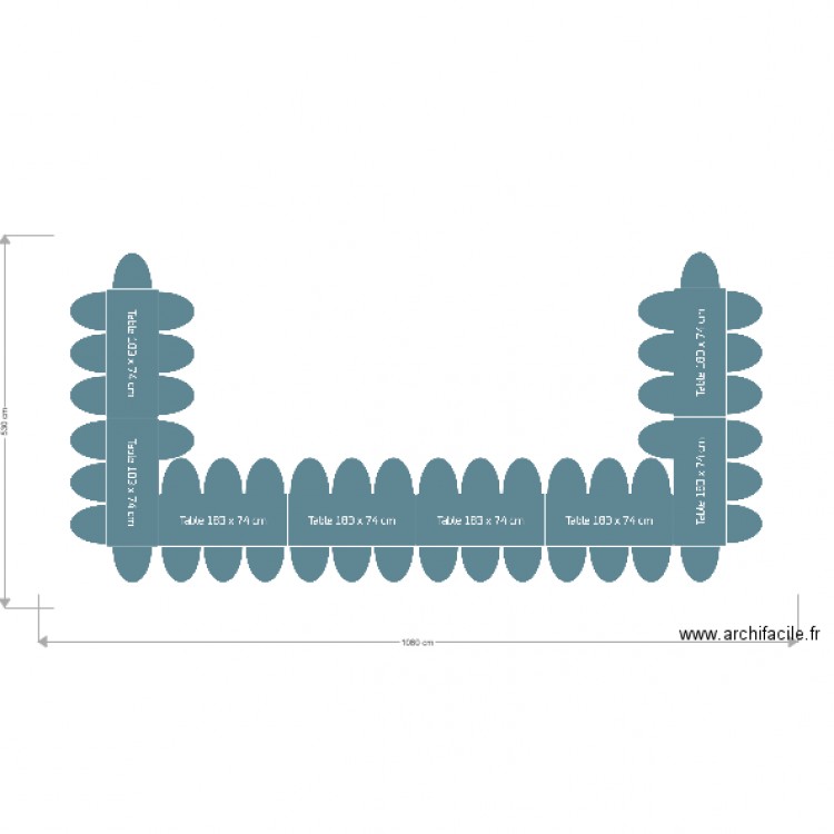 Implantation en U 48 pers. Plan de 0 pièce et 0 m2