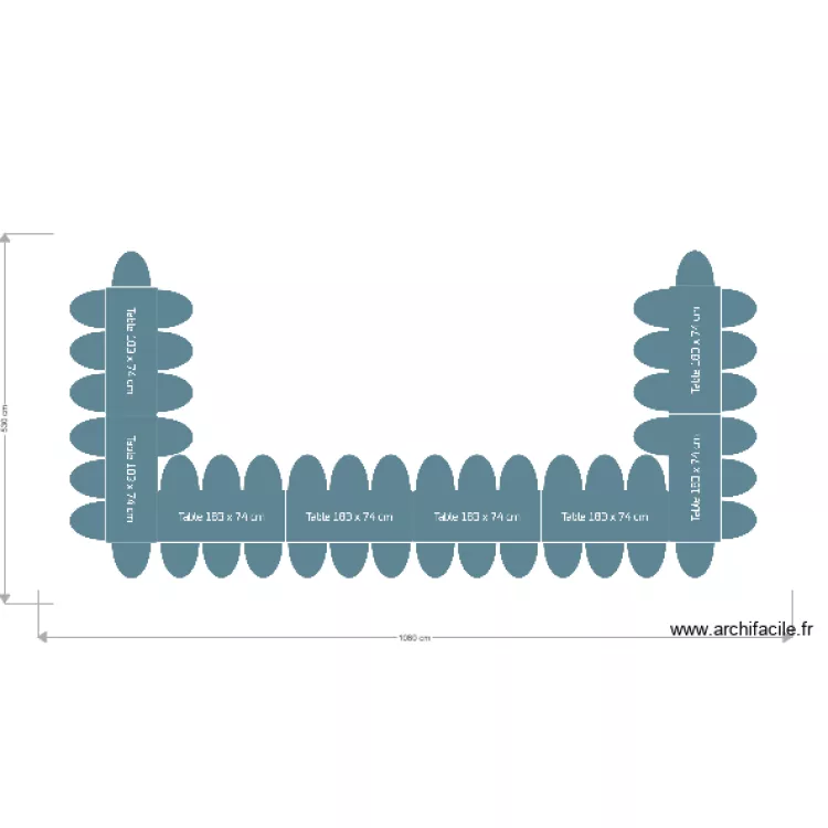 Implantation en U 48 pers. Plan de Implantation en U 48 pers. Plan de