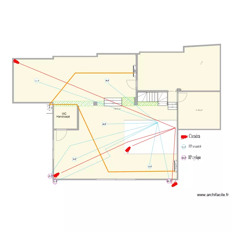 LOU flouret implantation clim haut parleur camera. Plan de LOU flouret implantation clim haut parleur camera. Plan de