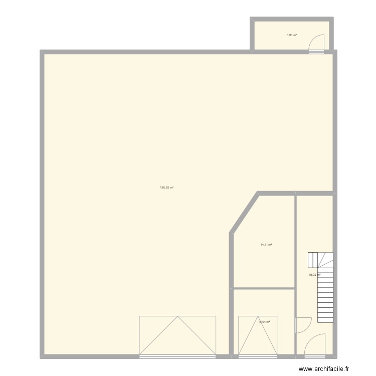 CAB GARAGE ORIGINAL. Plan de 5 pièces et 238 m2