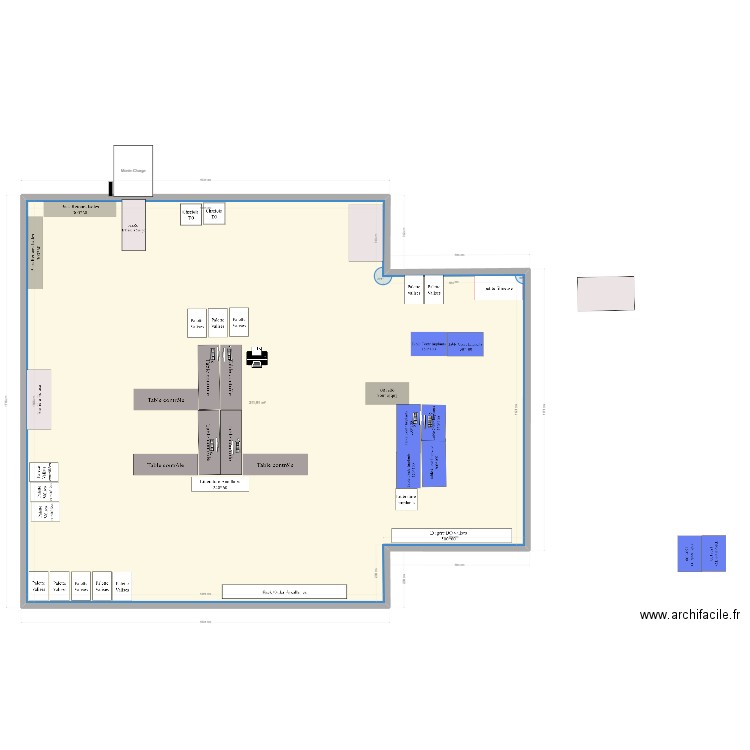 Plateforme niveau 1. Plan de 1 pièce et 312 m2