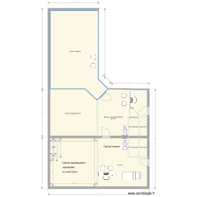 cabinet Medical double. Plan de 